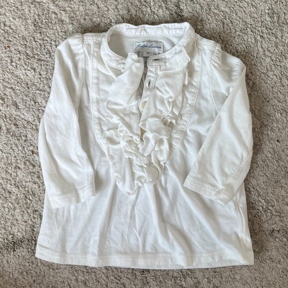 Ralph Lauren Other - Vintage Ralph Lauren Baby Girl Ruffled Shirt 6 months
